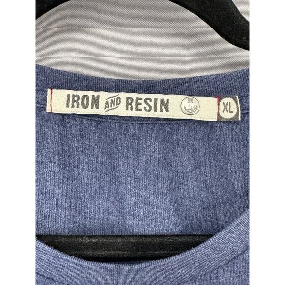 Iron And Resin Shirt Mens XL Blue Freedom To Roam Motorcycle Graphic USA - Picture 7 of 9